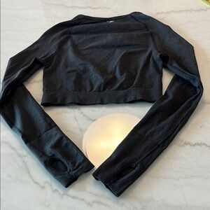 Black Gymshark Long Sleeve Crop Top